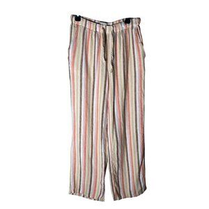 Urban Outfitters Women’s XS Fall Striped Pull On Elastic Waistband Linen Pants